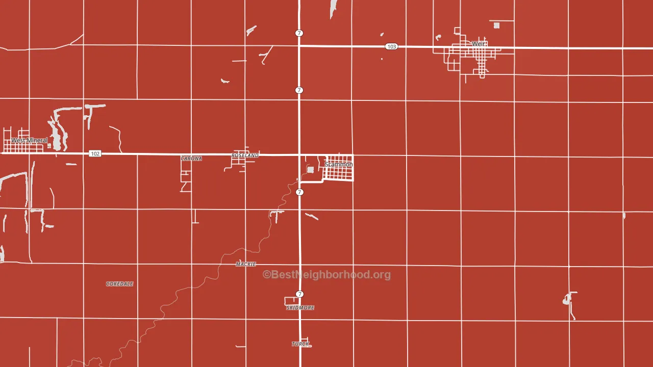 66773, KS block-group political-lean map