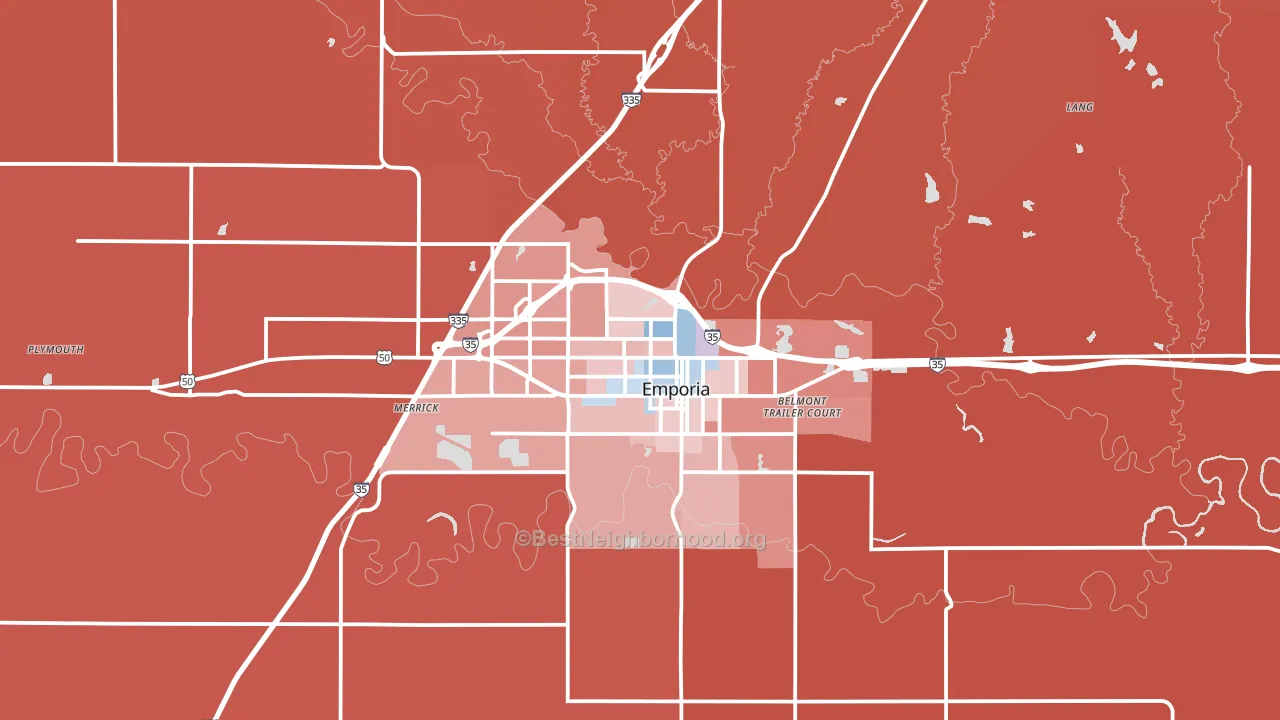66801, KS block-group political-lean map