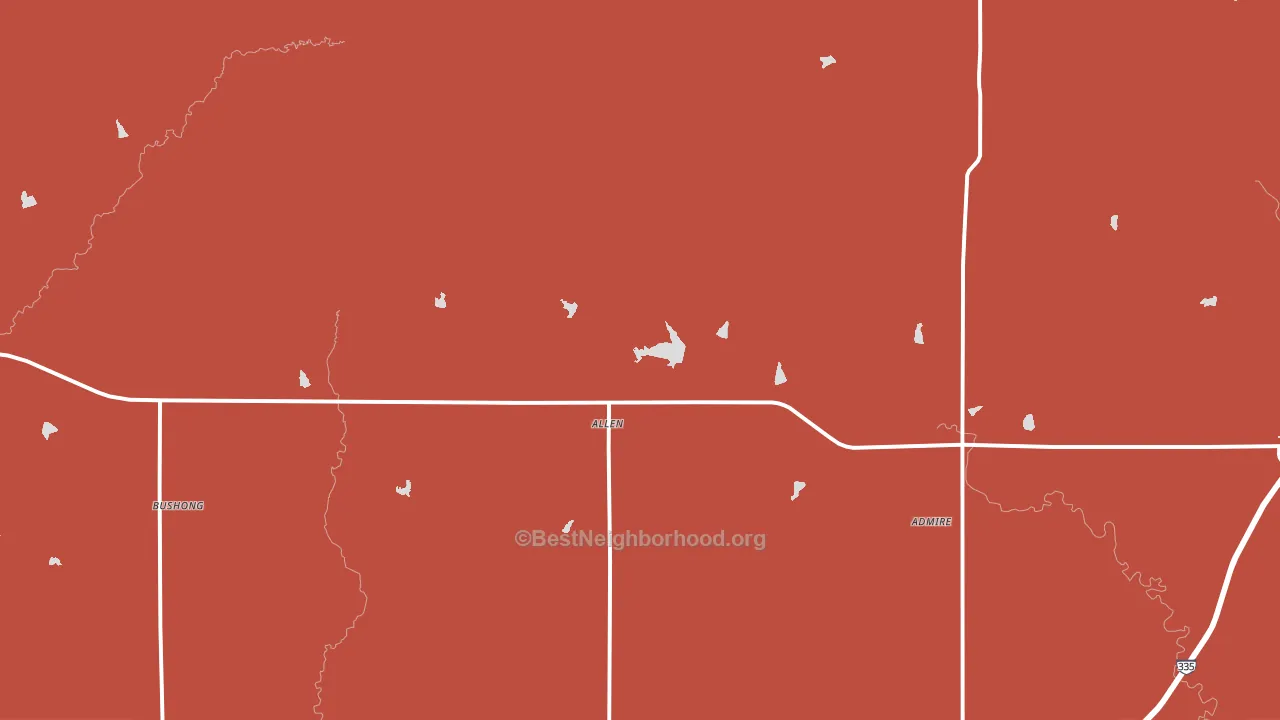 66833, KS block-group political-lean map