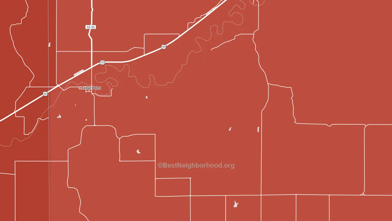 66843, KS block-group political-lean map
