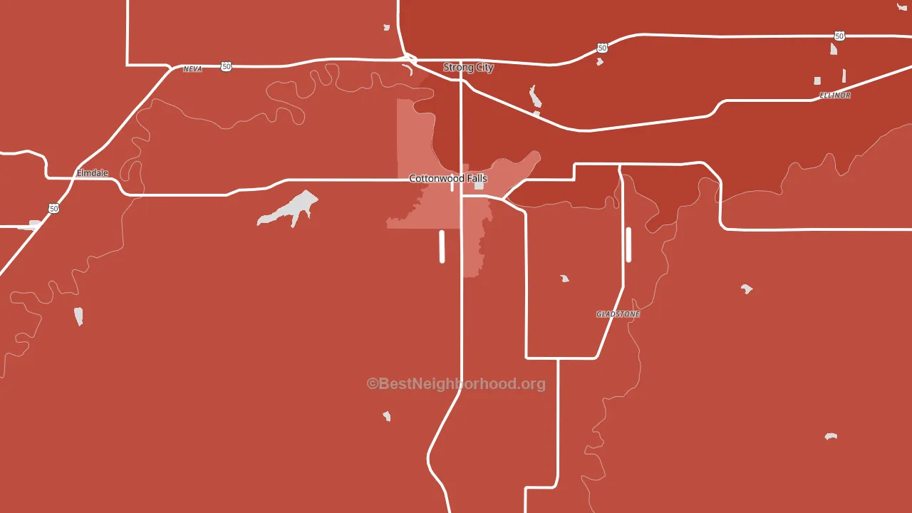 66845, KS block-group political-lean map