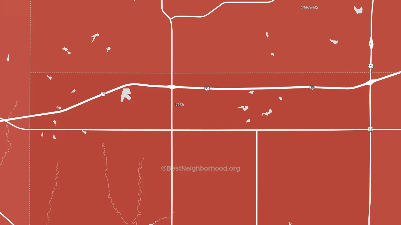 66856, KS block-group political-lean map