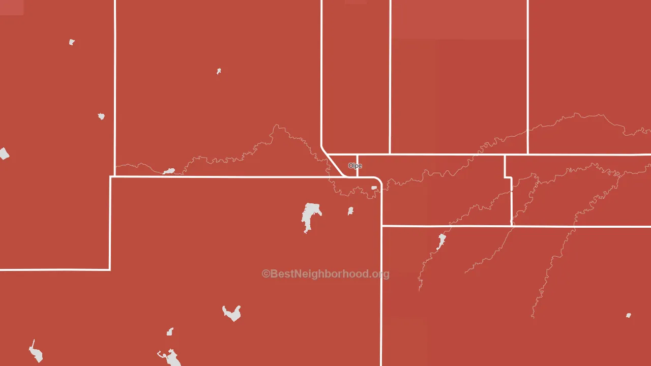 66865, KS block-group political-lean map