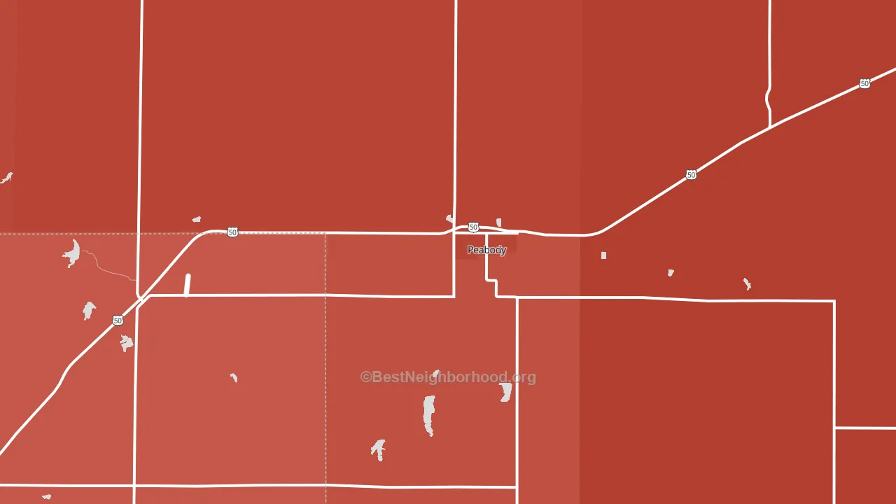 66866, KS block-group political-lean map