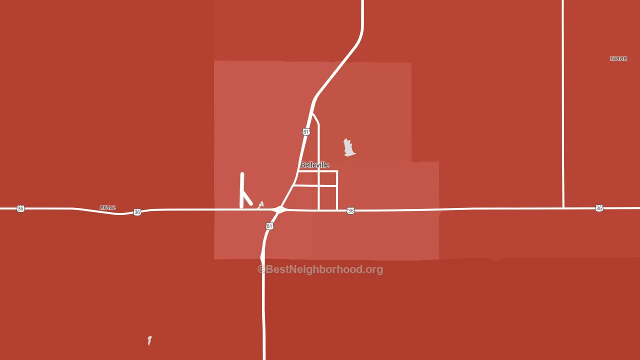 66935, KS block-group political-lean map