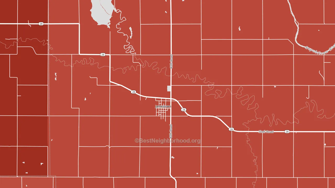 66948, KS block-group political-lean map