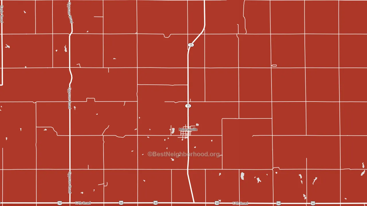66958, KS block-group political-lean map
