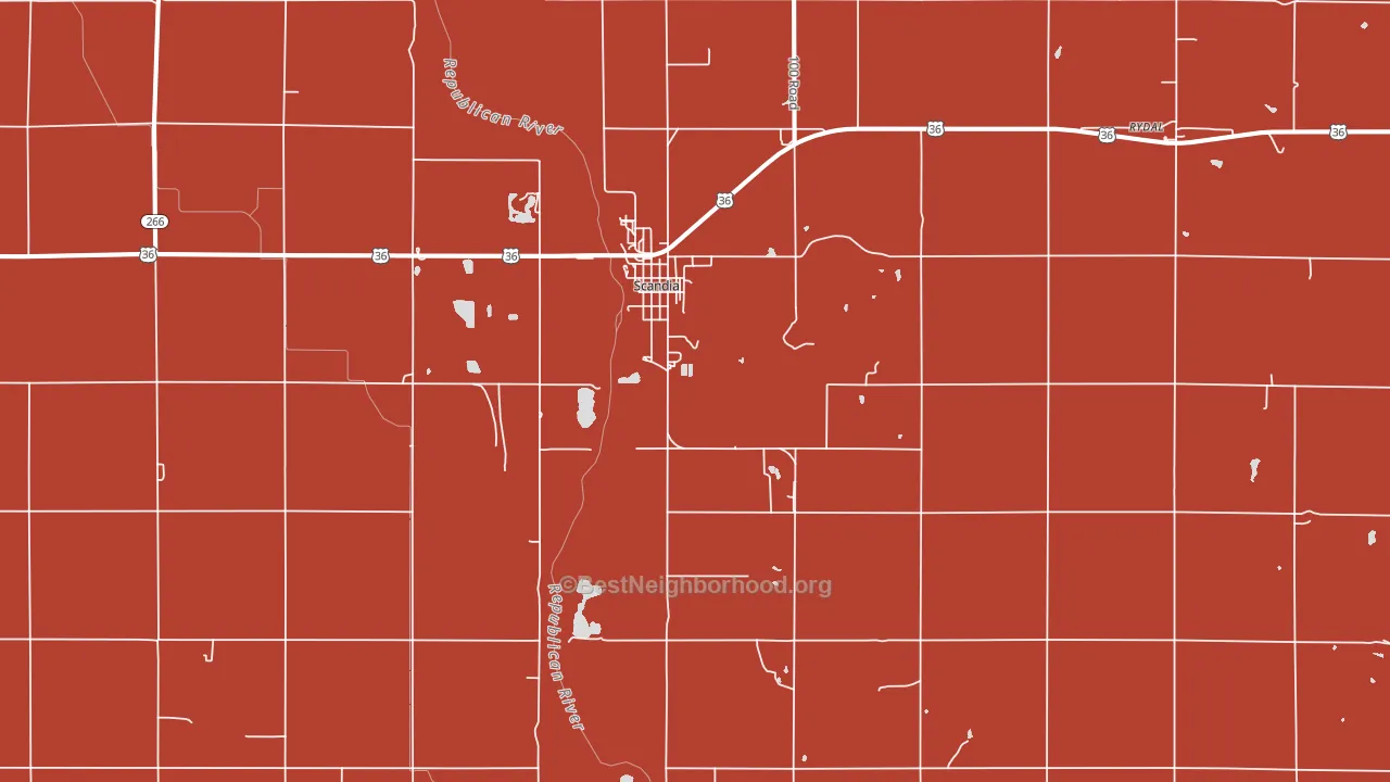 66966, KS block-group political-lean map