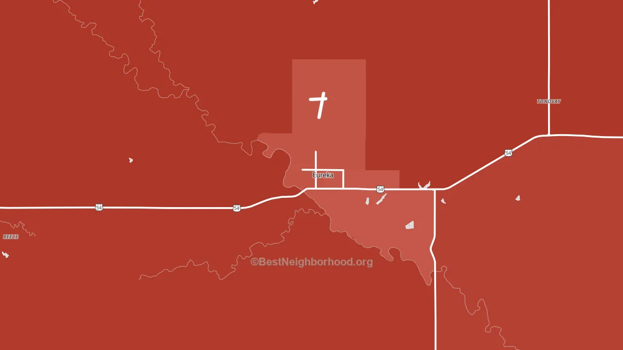 67045, KS block-group political-lean map