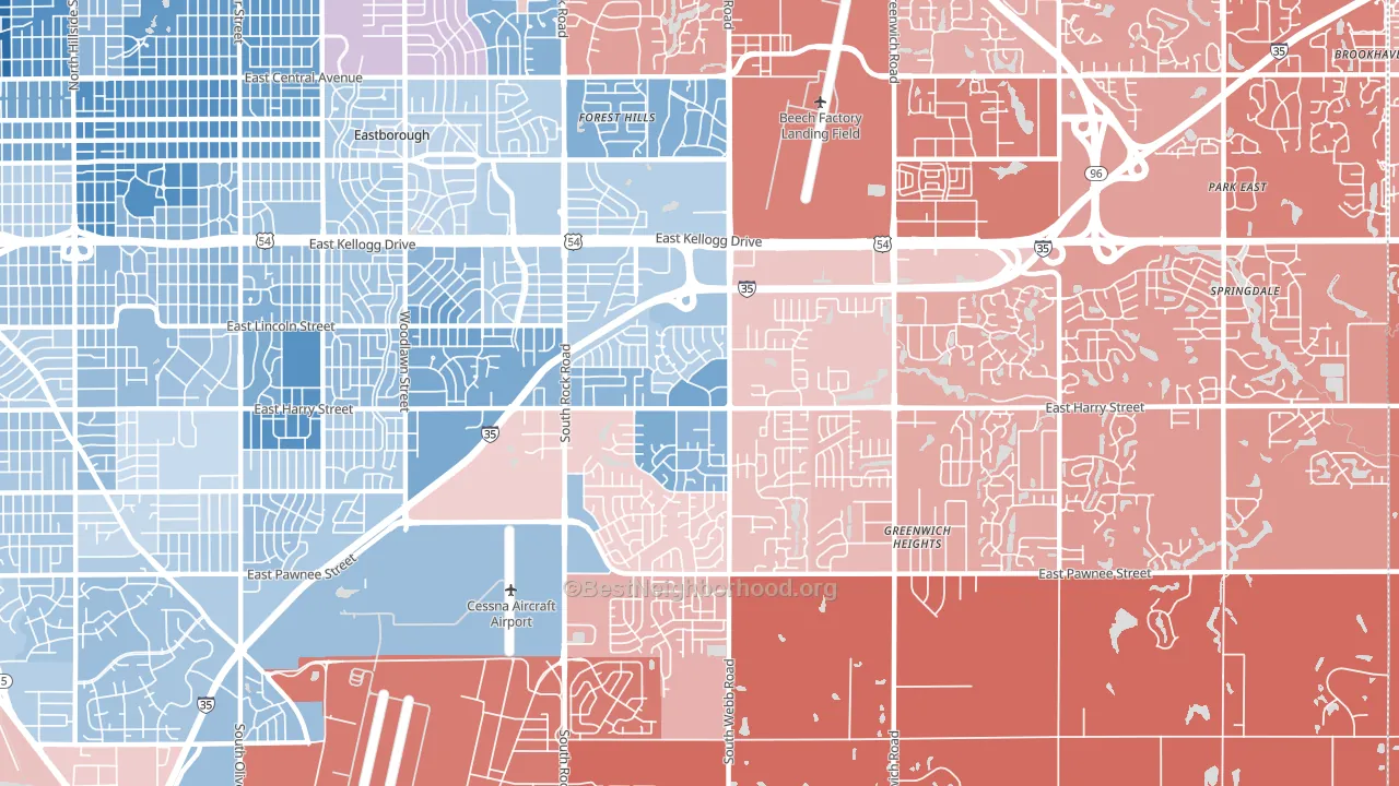67207, KS block-group political-lean map