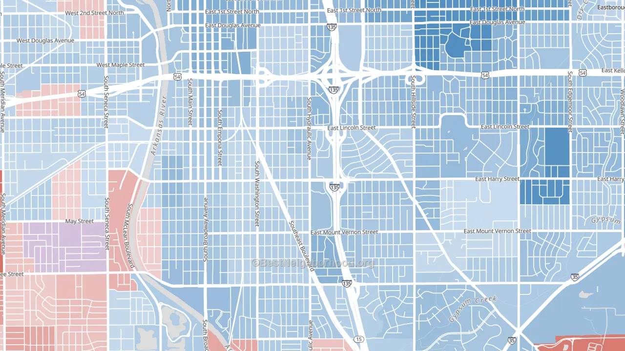 67211, KS block-group political-lean map