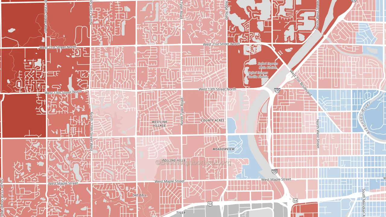 67212, KS block-group political-lean map