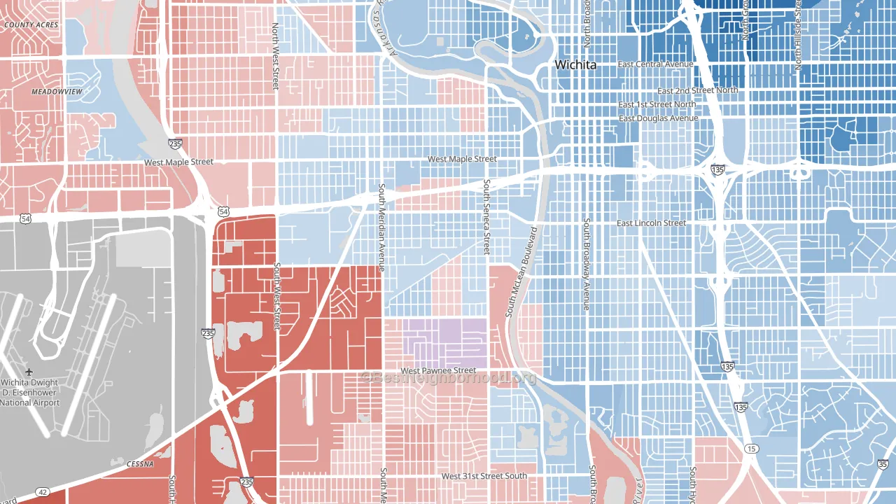 67213, KS block-group political-lean map