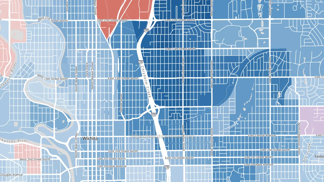 67214, KS block-group political-lean map