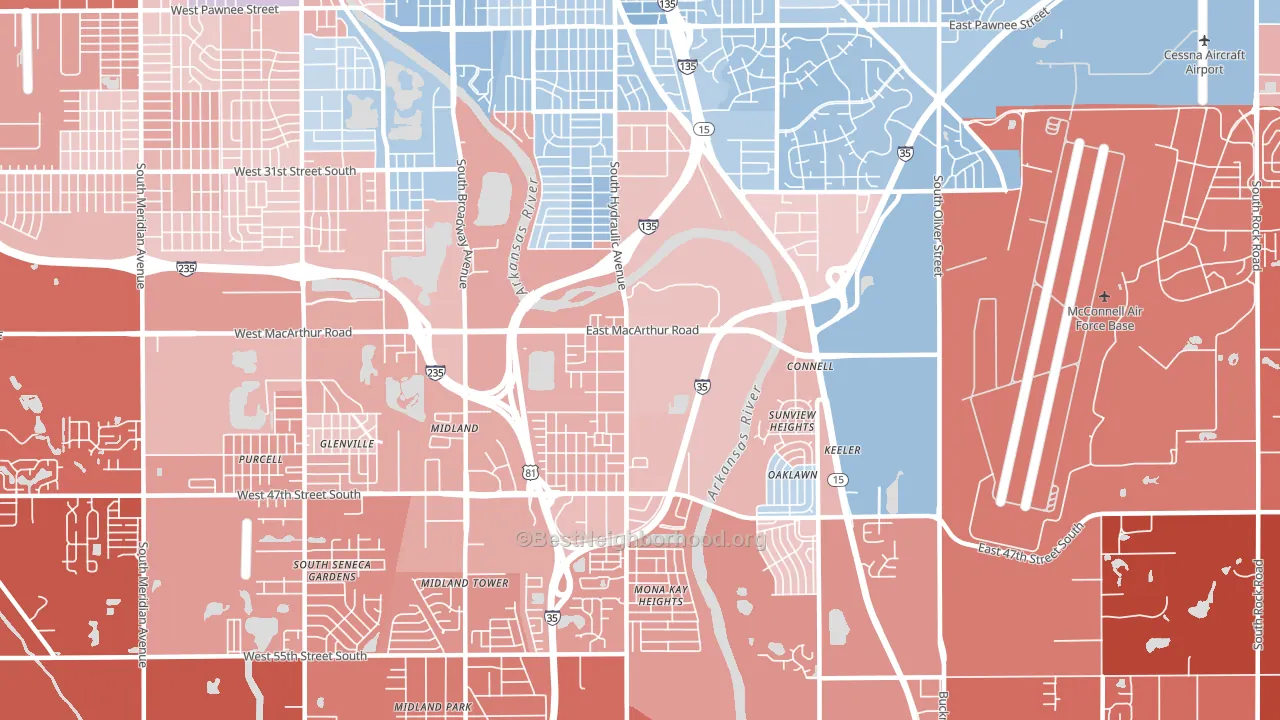 67216, KS block-group political-lean map