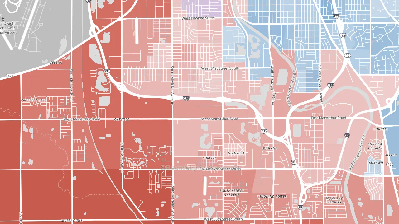 67217, KS block-group political-lean map