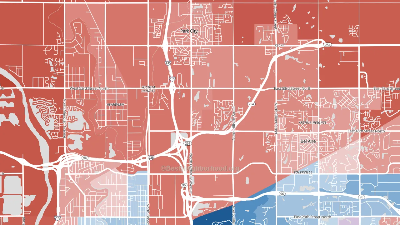 67219, KS block-group political-lean map