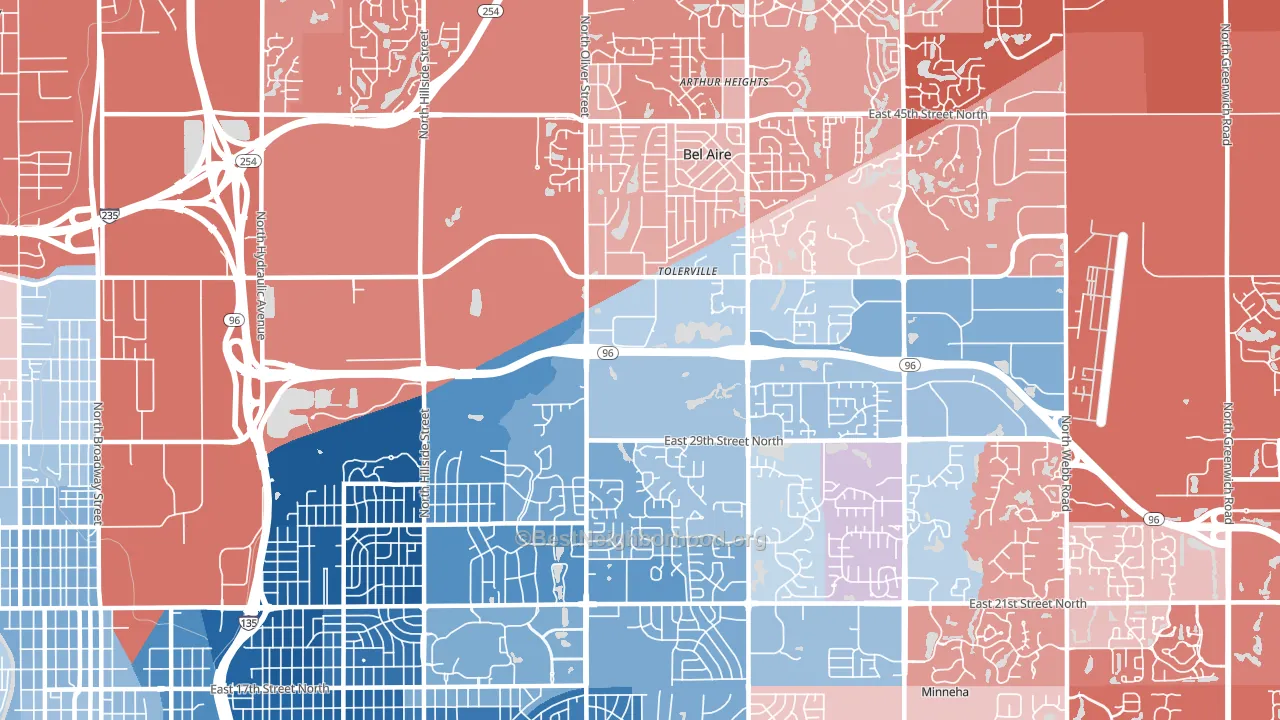 67220, KS block-group political-lean map