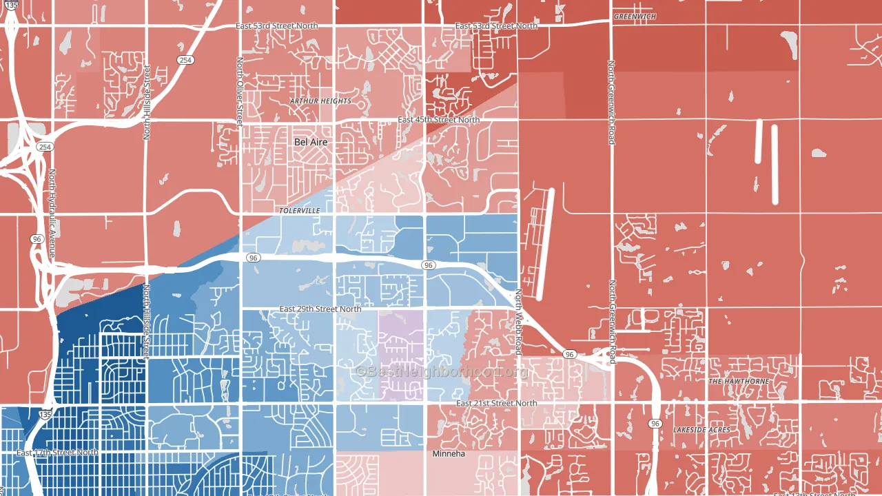 67226, KS block-group political-lean map