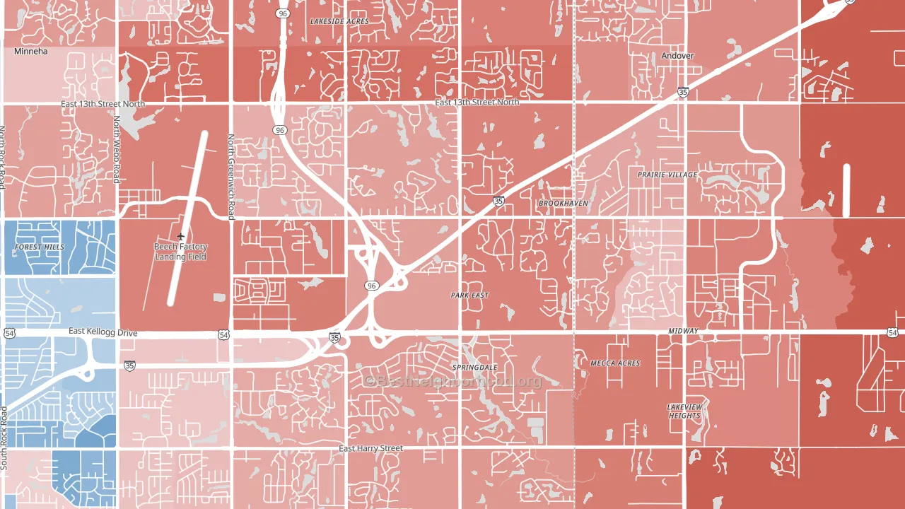 67230, KS block-group political-lean map