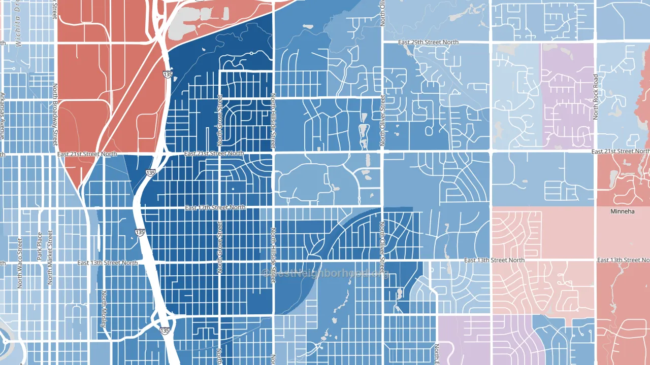 67260, KS block-group political-lean map