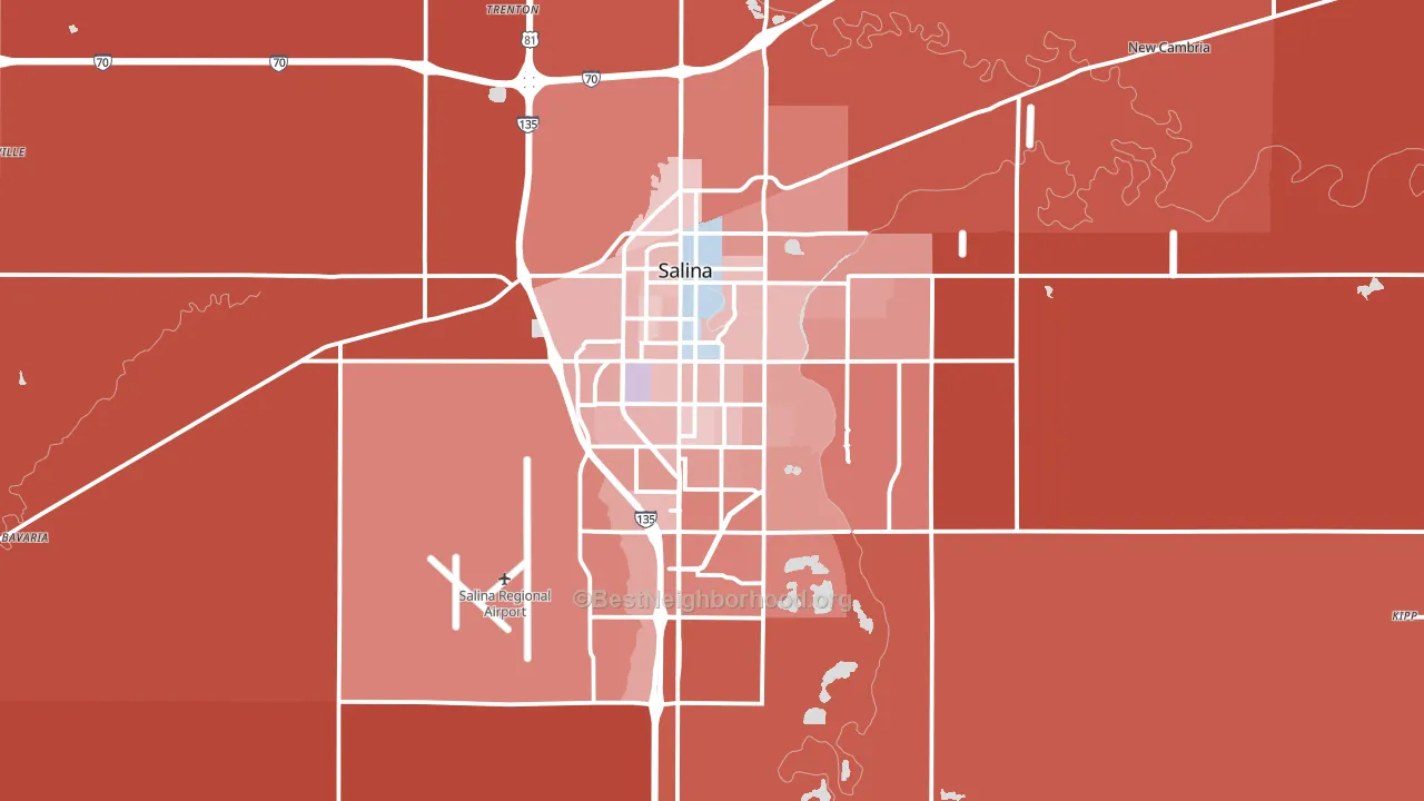 67401, KS block-group political-lean map
