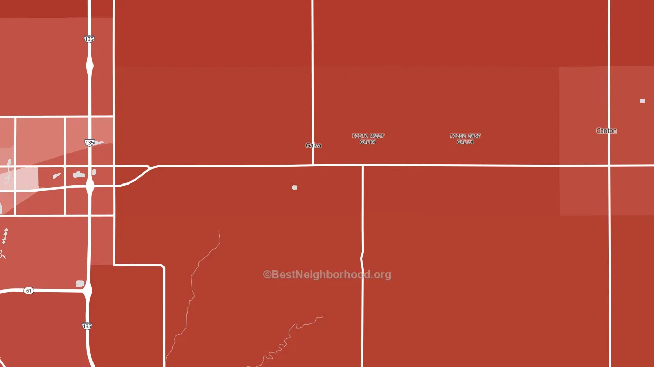 67443, KS block-group political-lean map