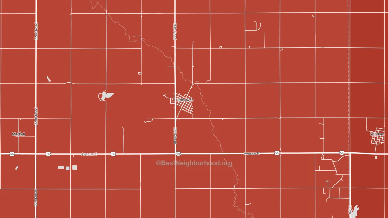 67457, KS block-group political-lean map