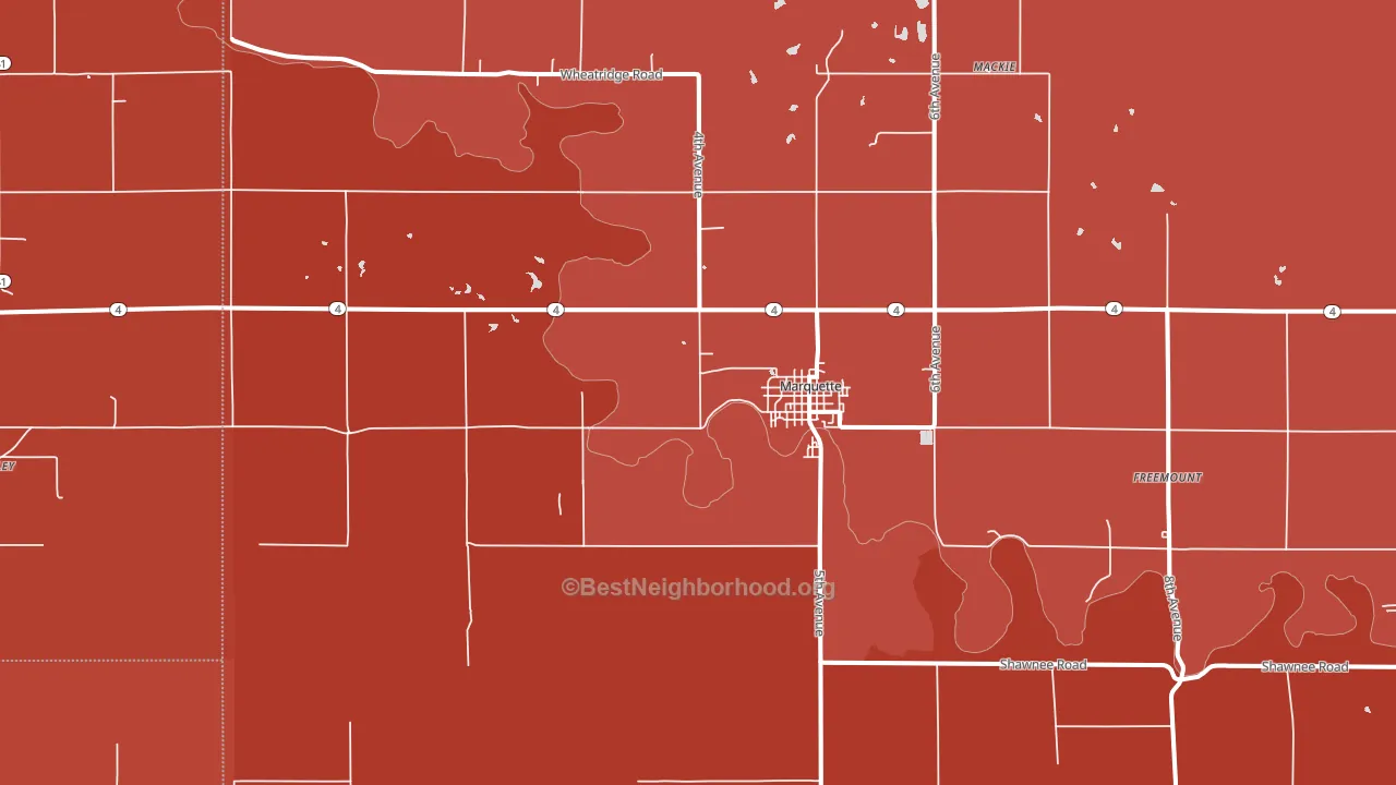67464, KS block-group political-lean map