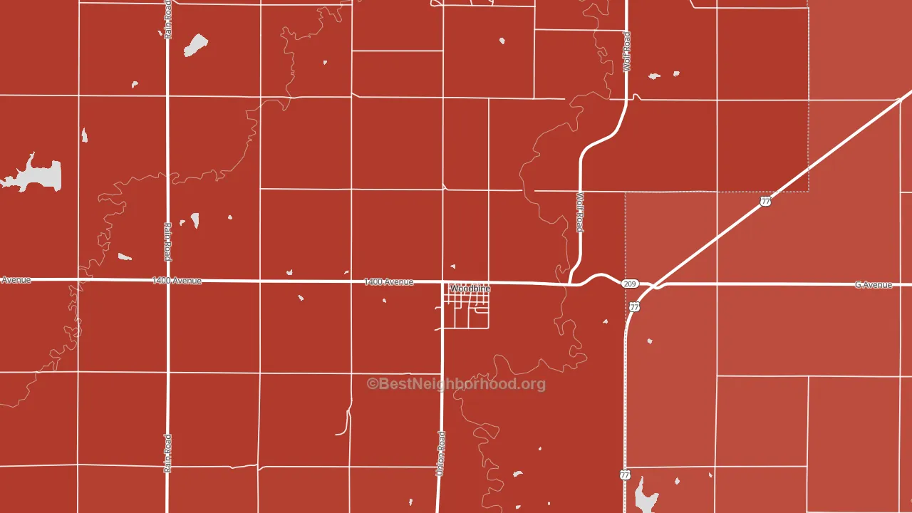 67492, KS block-group political-lean map
