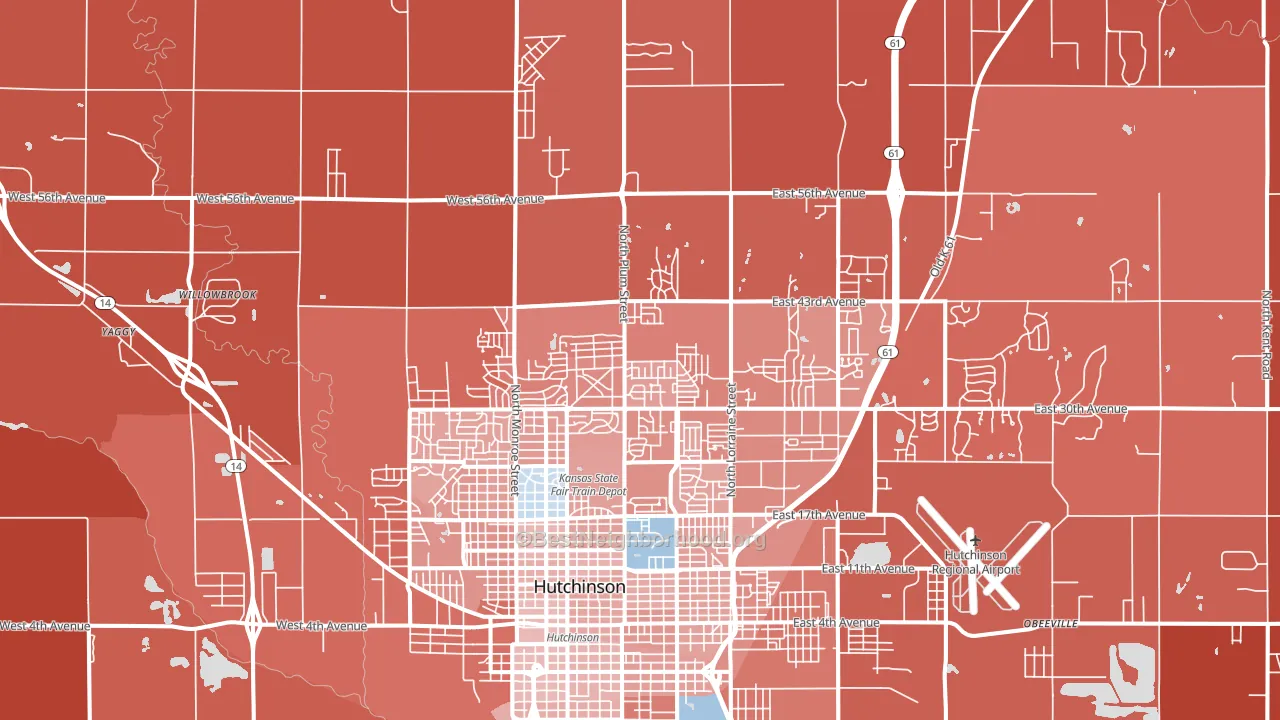 67502, KS block-group political-lean map