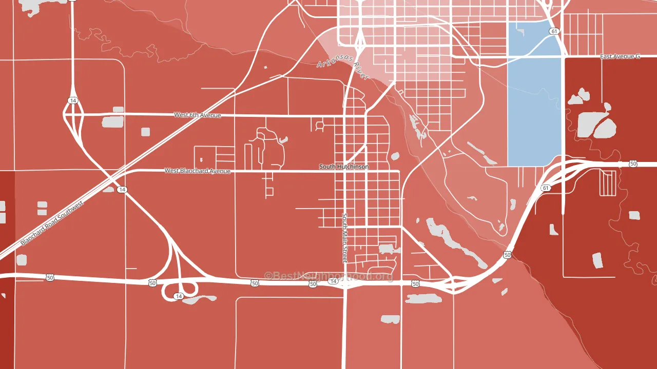 67505, KS block-group political-lean map