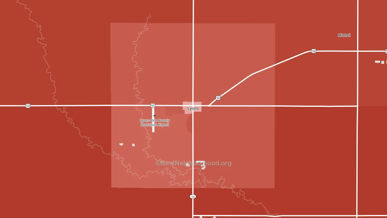 67554, KS block-group political-lean map