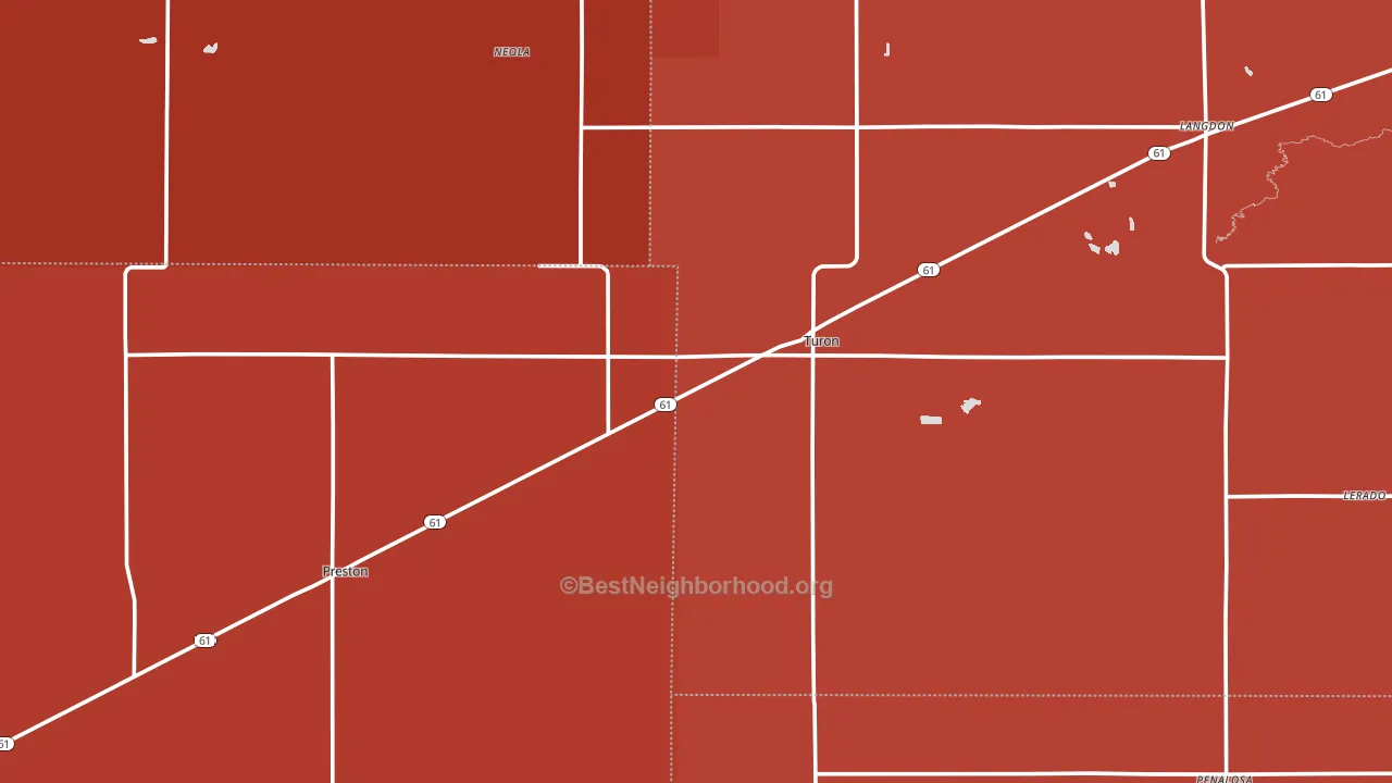 67583, KS block-group political-lean map