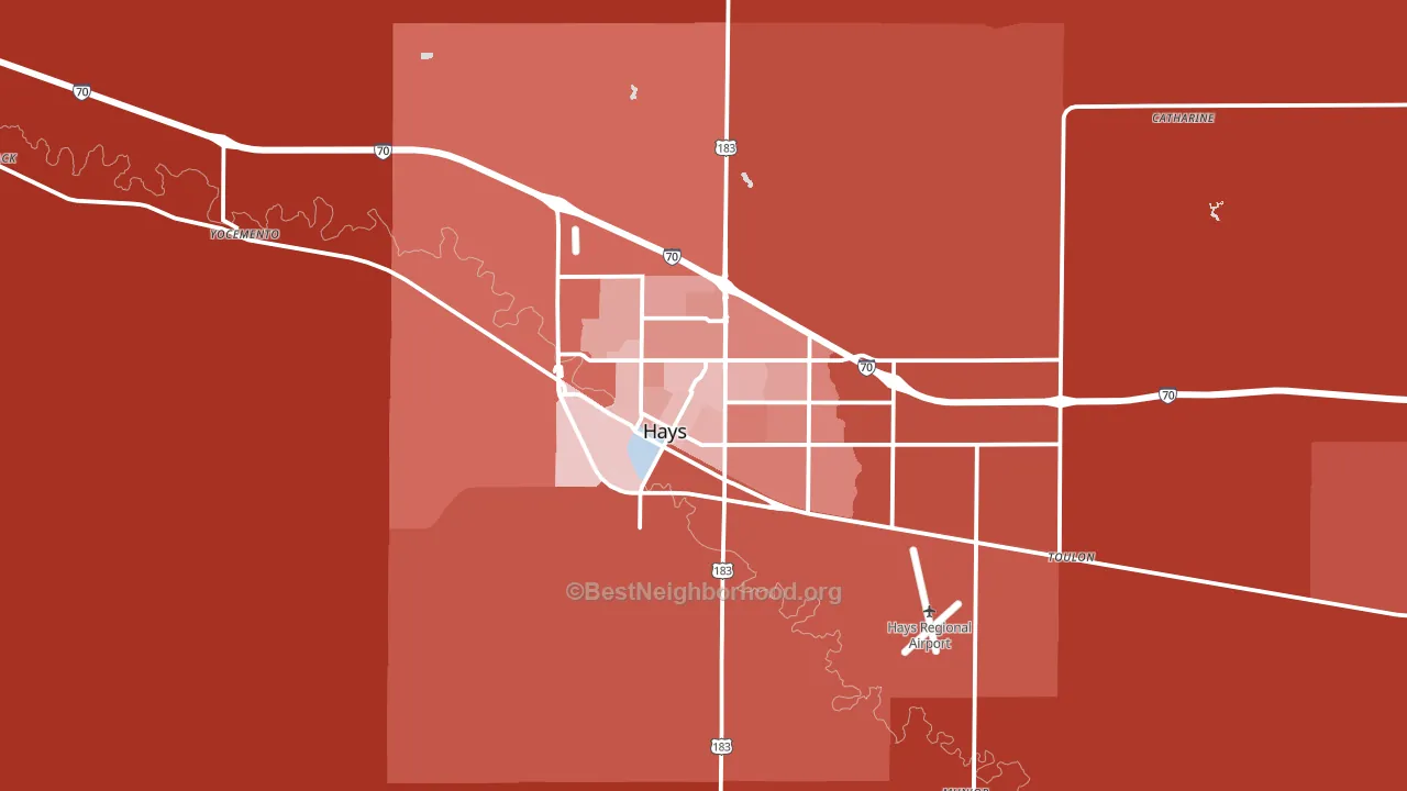 67601, KS block-group political-lean map