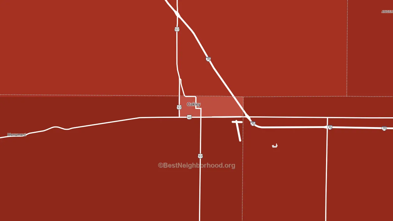 67748, KS block-group political-lean map