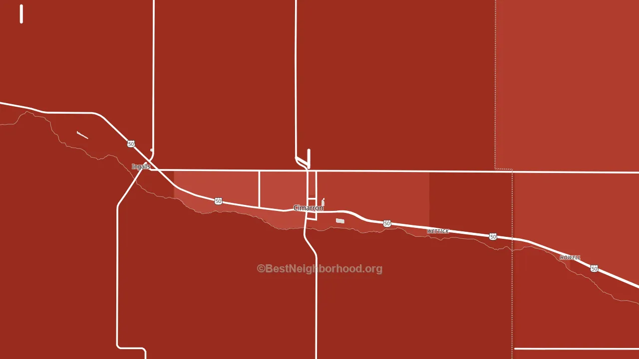 67835, KS block-group political-lean map