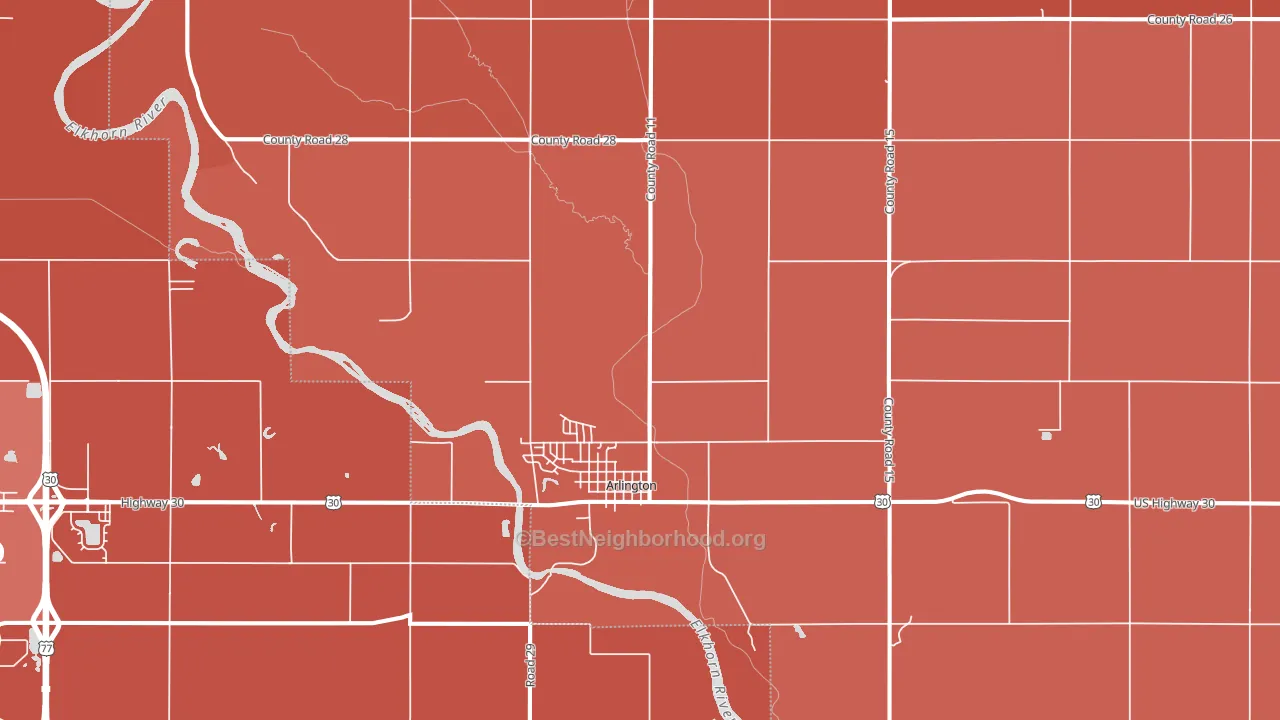 68002, NE block-group political-lean map
