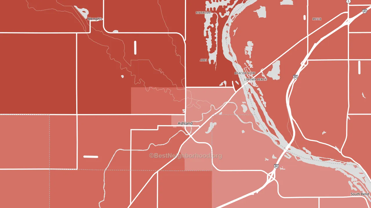 68003, NE block-group political-lean map