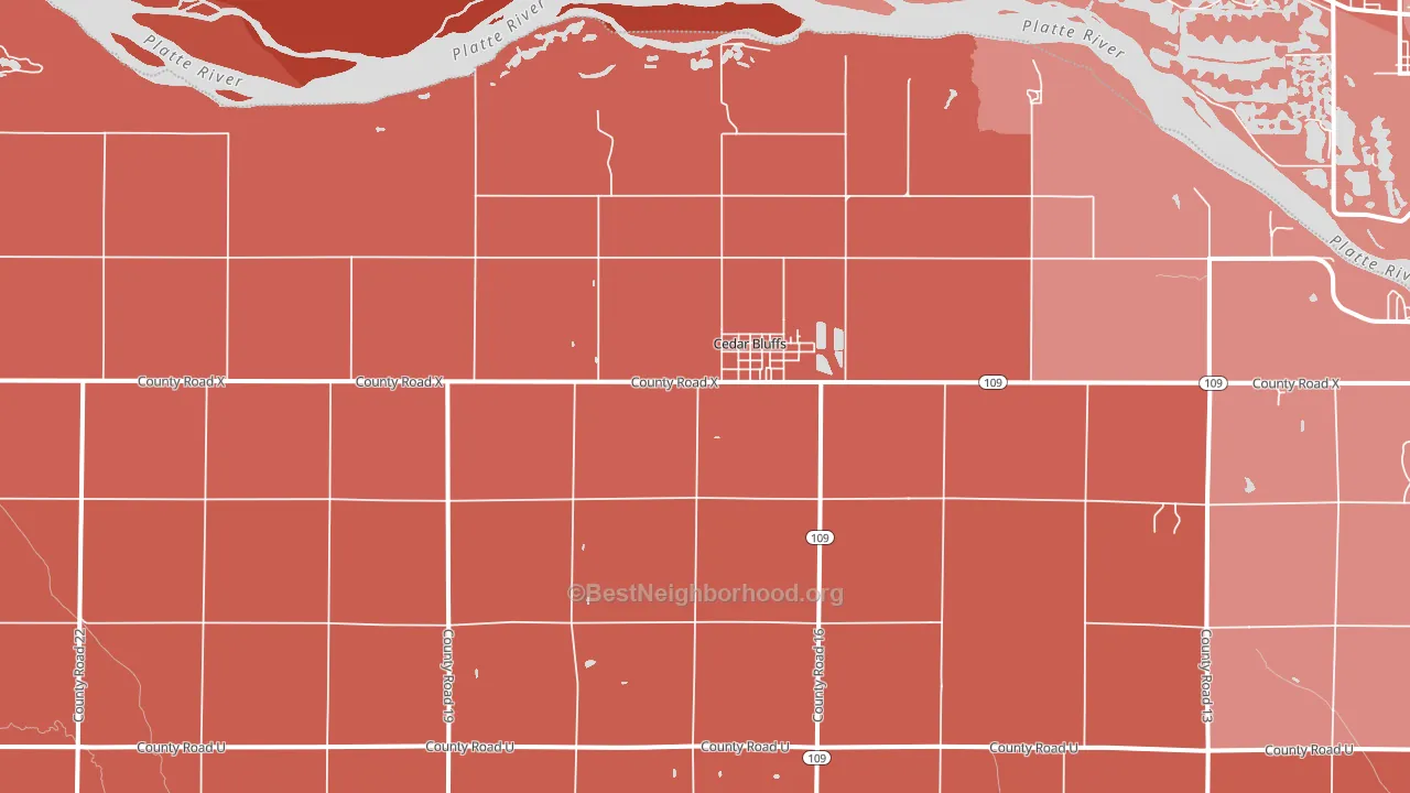 68015, NE block-group political-lean map