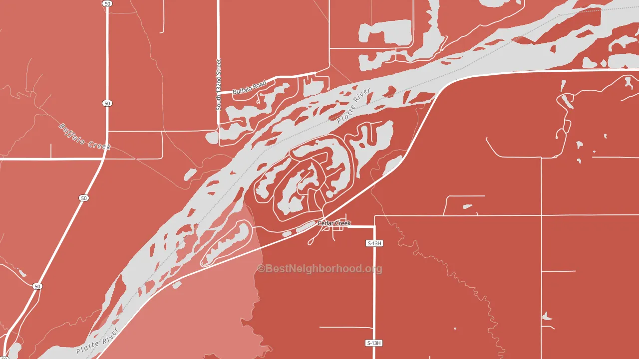 68016, NE block-group political-lean map