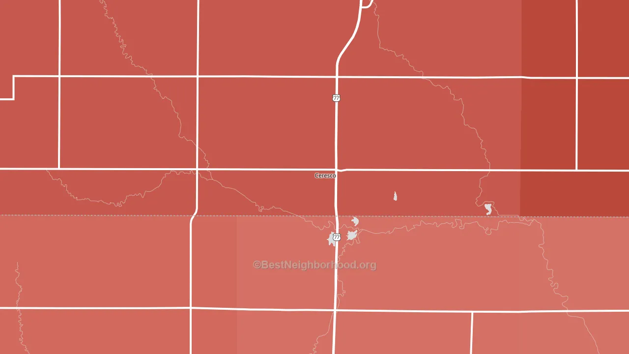 68017, NE block-group political-lean map