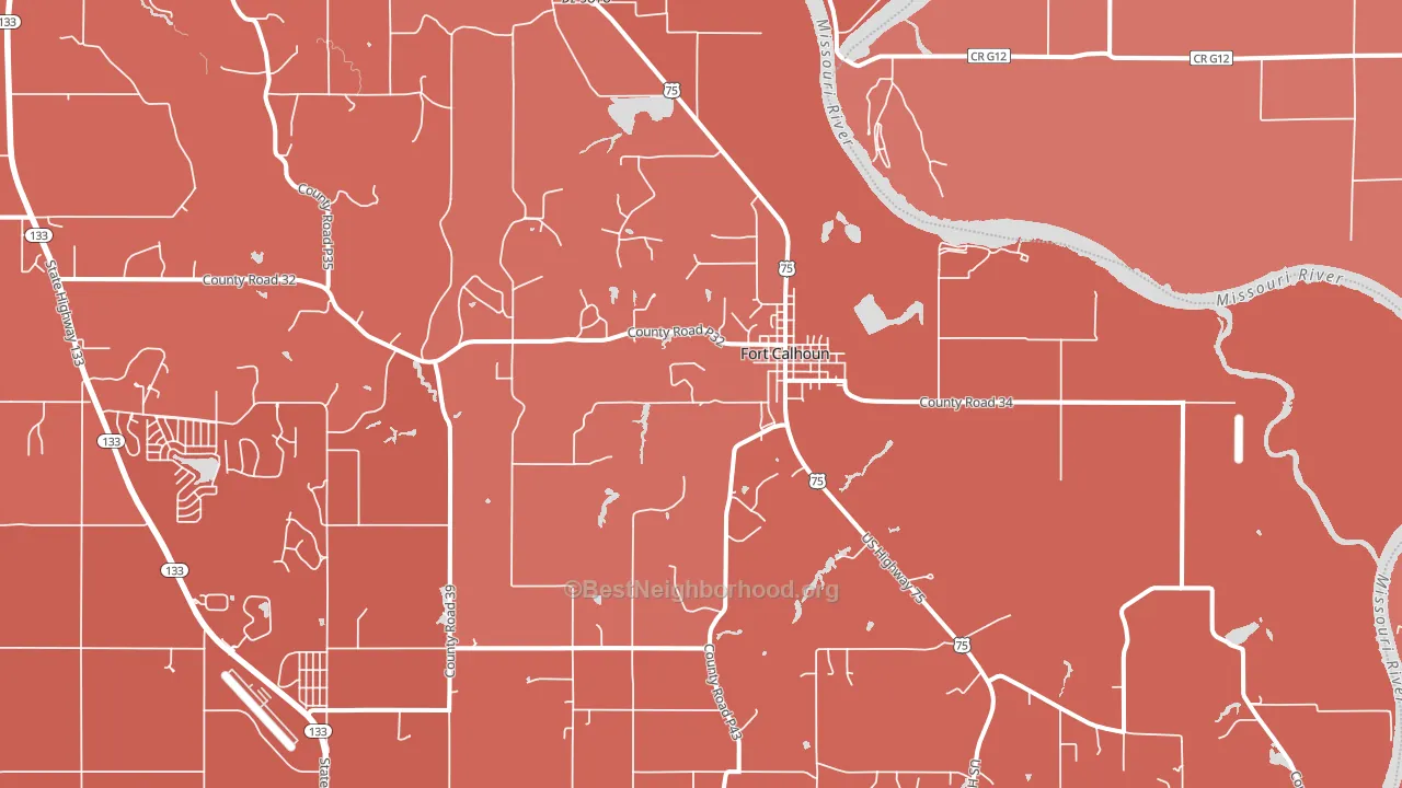 68023, NE block-group political-lean map