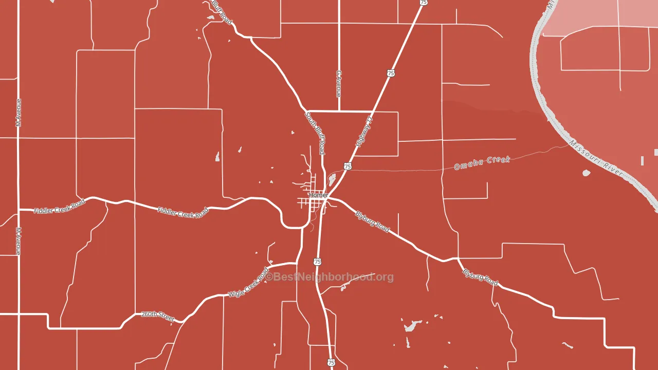 68030, NE block-group political-lean map