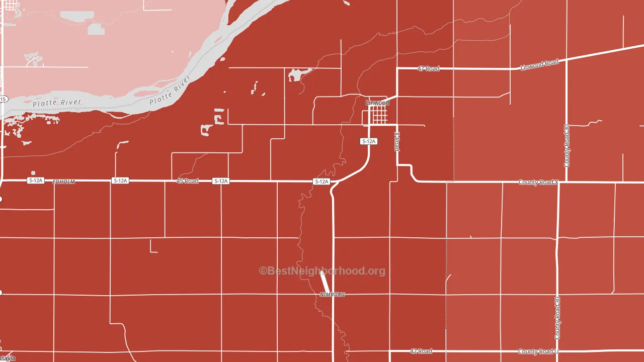 68036, NE block-group political-lean map