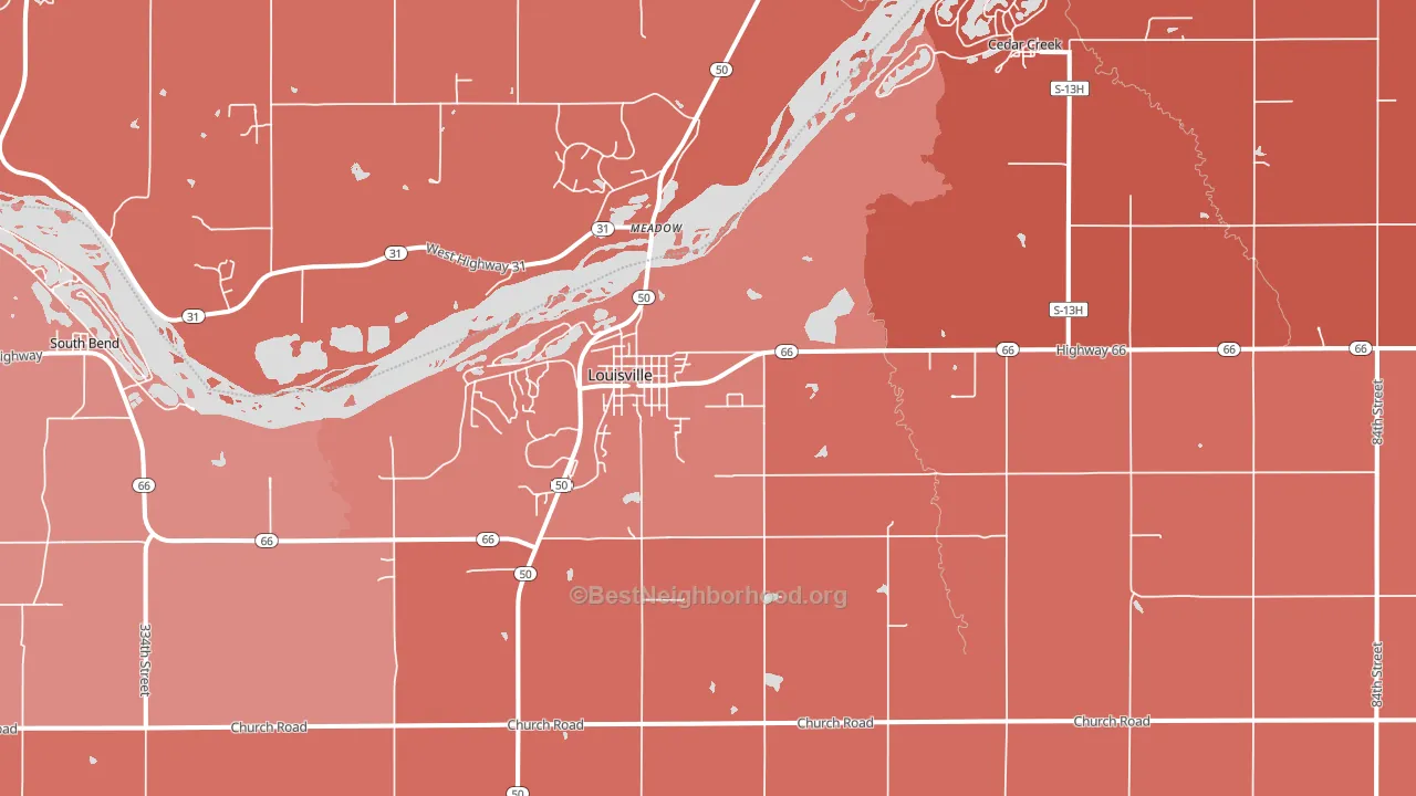68037, NE block-group political-lean map