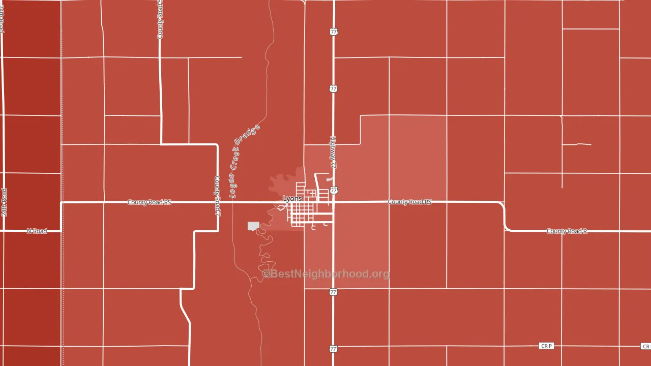 68038, NE block-group political-lean map