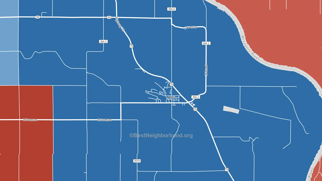 68039, NE block-group political-lean map