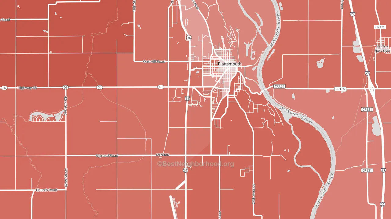 68048, NE block-group political-lean map