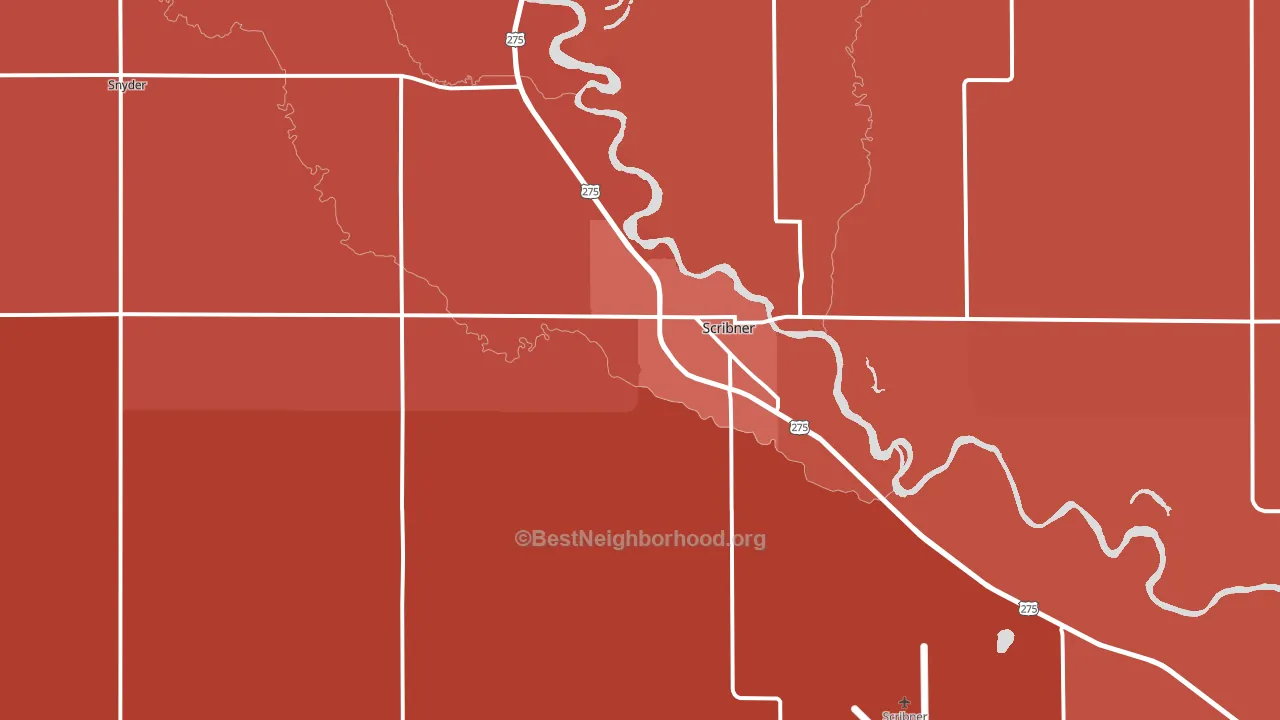 68057, NE block-group political-lean map